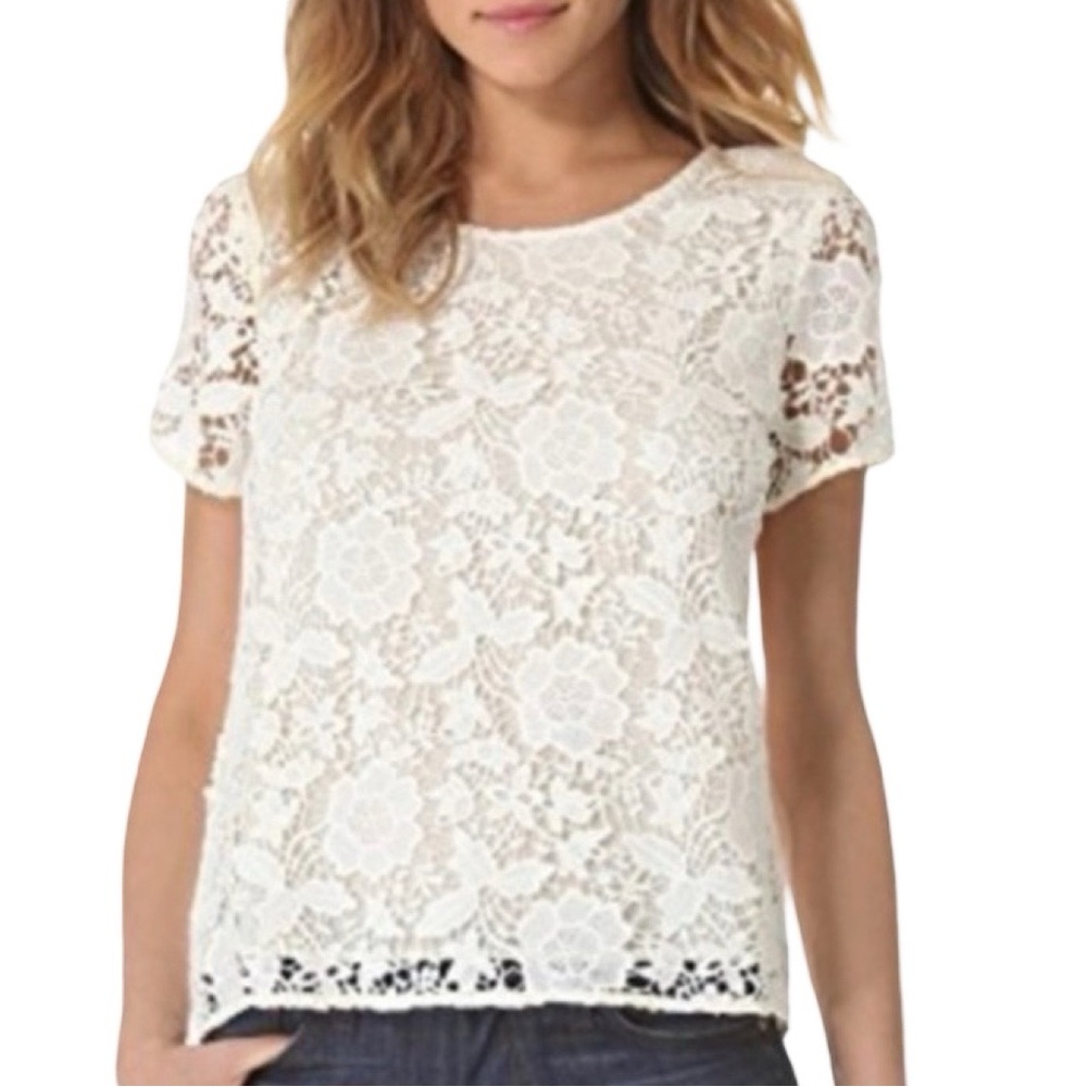 EUC Madewell Cream Lace Blouse